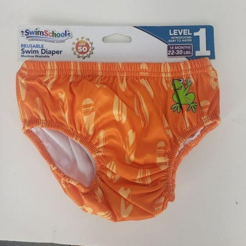 Swimschool Reusable Level 1 Swim Diaper 18 Months Swimwear Orange Unisex